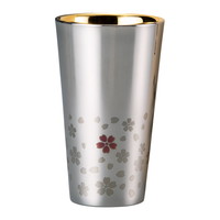 さくら街道 ステンレス二重タンブラー（内面金メッキ） 300ml【沖縄県・離島 配送不可】