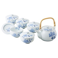 波佐見焼 辻が花 蓋付茶器揃【沖縄県・離島 配送不可】