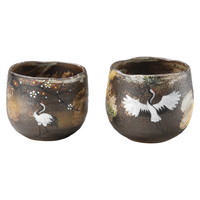 京焼･清水焼 吉祥鶴 組湯呑【沖縄県・離島 配送不可】