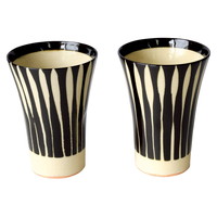 美濃焼 匠魅黒十草えくぼフリーカップペア【沖縄県・離島 配送不可】