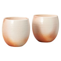 信楽焼 Scarlet 緋色 ぽってりカップペア【沖縄県・離島 配送不可】