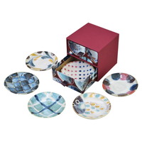 Brush Blue ブラッシュカラー 六種小皿揃（タンス箱入）【沖縄県・離島 配送不可】