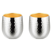 燕熟の技 ステンレス二重ロックカップ250ml2P（内面金メッキ） EJA-1500【沖縄県・離島 配送不可】