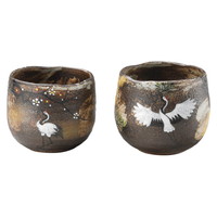 京焼・清水焼 吉祥鶴 組湯呑 UBH553【沖縄県・離島 配送不可】