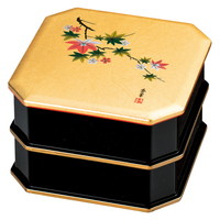 金銀箔工芸 匠（たくみ） よしの春秋 5.0隅切二段重 1045-33【沖縄県・離島 配送不可】