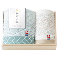和布小紋［modern］ フェイス1P･ウォッシュタオル1P（国産木箱入） KWFK-015K【沖縄県・離島 配送不可】