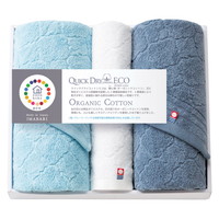 cocohibi クイックドライコットンエコ フェイス2P・ウォッシュタオル1P QD-026【沖縄県・離島 配送不可】