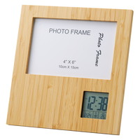 竹のフォトフレームクロック TP-606【沖縄県・離島 配送不可】