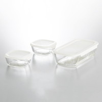 ハリオ 耐熱ガラス製保存容器Mサイズ3点セット【北海道・沖縄県・離島 配送不可】