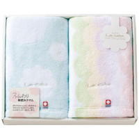 ル コトン フェイスタオル2枚セット LCA-200BL（ブルー）［北海道・沖縄県・離島 配送不可］