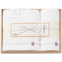 今治謹製 白織タオル フェイス・ウォッシュタオルセット［北海道・沖縄県・離島 配送不可］