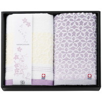 はながすみ フェイスタオル2枚セット HGM-150PU（パープル）［北海道・沖縄県・離島 配送不可］