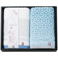 はながすみ フェイスタオル2枚セット HGM-150BL（ブルー）［北海道・沖縄県・離島 配送不可］