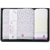 はながすみ バス・ウォッシュタオルセット HGM-250PU（パープル）［北海道・沖縄県・離島 配送不可］