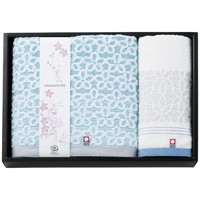 はながすみ バス・ウォッシュタオルセット HGM-250BL（ブルー）［北海道・沖縄県・離島 配送不可］