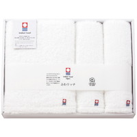 ふわリッチ 無撚糸バス・フェイスタオルセット (ホワイト)［北海道・沖縄県・離島 配送不可］