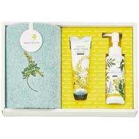 ミアミモザ ウォッシュタオル＆コスメセット MMC10451GR（グリーン）［北海道・沖縄県・離島 配送不可］