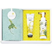 ミアミモザ フェイスタオル＆コスメセット MMC10500GR（グリーン）［北海道・沖縄県・離島 配送不可］