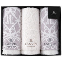 ランバンコレクション フェイスタオル3枚セット 22709-24050-933（グレー）［北海道・沖縄県・離島 配送不可］