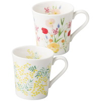 日比谷花壇 ペアマグセット(ミモザ・チューリップ)［北海道・沖縄県・離島 配送不可］