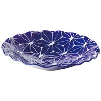 波佐見焼 琉璃 波渕多用皿 麻の葉［北海道・沖縄県・離島 配送不可］