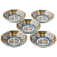 有田焼 染錦金彩紋 八角取皿揃［北海道・沖縄県・離島 配送不可］