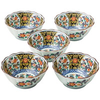 有田焼 染錦金彩紋 八角小鉢揃［北海道・沖縄県・離島 配送不可］