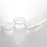 ハリオ 耐熱ガラス製保存容器Mサイズ3点セット［北海道・沖縄県・離島 配送不可］