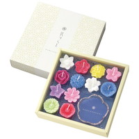 カメヤマ 花型キャンドル・グラスセット(植物性)［北海道・沖縄県・離島 配送不可］