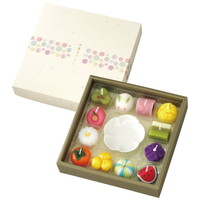 カメヤマ 和菓子型キャンドル・皿セット［北海道・沖縄県・離島 配送不可］