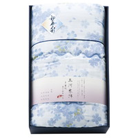 和の色彩 三河木綿 ダブルガーゼ 羽毛タッチ中わた 肌布団 ブルー WK1524BL【北海道・沖縄県・離島 配送不可】