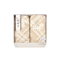 大自然本舗~桜格子~ 肌にやさしい自然色のシルク入り綿毛布(毛羽部分)2P SBN85300【北海道・沖縄県・離島 配送不可】