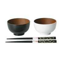 MAKOTOjapan ファミーユ レンジ汁椀ペア（箸付） 0775020【北海道・沖縄県・離島 配送不可】