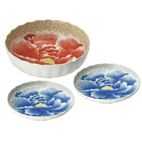 牡丹 小皿付き盛鉢 BO-102【北海道・沖縄県・離島 配送不可】