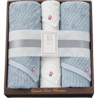 極ふわ やさしいたおる ベーシックライン ロングバス・フェイスタオルセット ライトブルー