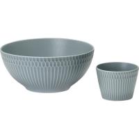 小田陶器 さざなみ 爽麺セット ブルーグレー