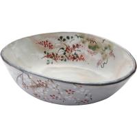 清水焼 桜・萩・葛 楕円鉢