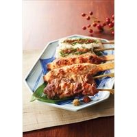 神楽坂 文ちゃん 近藤店主監修 比内地鶏串焼 3種計12本 詰め合わせ〔比内地鶏モモ肉串30g×4、比内地鶏ムネ肉串30g×4、比内地鶏つくね串40g×4、海幸塩30g×1、練り梅×1、わさび×1　〕肉・肉加工品