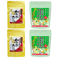 食塩無添加 滋味献上本格かつおだし・国産野菜ブイヨン 各2袋セット〔かつおだし70g×2、野菜ブイヨン80g×2〕
