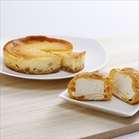 乳蔵 北海道ベイクドチーズケーキ&シュー 〔ベイクドチーズケーキ4号×1・シュー(ミルク)×3〕 チーズケーキ シュークリーム 洋菓子 北海道 江戸屋