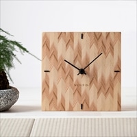 NENRIN CLOCK 175 矢絣 壁掛け兼置き時計 〔サイズ:W175×H175×D40mm、補助脚付き、単三電池1本〕 時計【北海道・離島 配送不可】