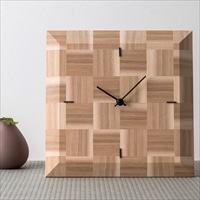 NENRIN CLOCK 245 市松 壁掛け兼置き時計 〔サイズ:W245×H245×D40mm、補助脚付き、単三電池1本〕 時計【北海道・離島 配送不可】