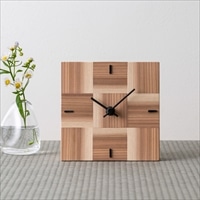 ko NENRIN 市松 置き時計〔サイズ:W124×H124×D38mm、単三電池1本〕 時計【北海道・離島 配送不可】