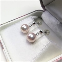 花珠真珠 ブラピアス 伊勢志摩産 アコヤ本真珠 7.5～8.0mm K14WG 〔ピアス1ペア、専用ケース、保証書〕