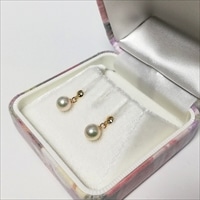 花珠真珠 ブラピアス 伊勢志摩産 アコヤ本真珠 5.5～6.0mm K18 〔ピアス1ペア、専用ケース、保証書〕