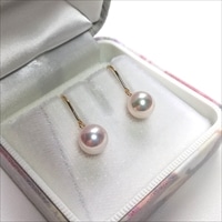 伊勢志摩産アコヤ本真珠 K18フックピアス 〔アコヤ真珠(7.5~8.0mm)ピアス1ペア、専用ケース、保証書〕 花珠真珠 アクセサリー