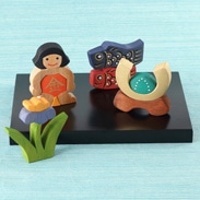 木のぬくもりを肌で感じて楽しめる 立体パズル〈 兜セット 〉大 | ウッディワーク岡田・滋賀県