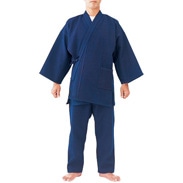 ほっこりあったか タフな男の逸品部屋着〈 刺し子作務衣・藍染 〉Lサイズ　｜　野川染織工業株式会社・埼玉県