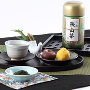 伝統の火入れによる濃いお茶 狭山茶缶入り100g×2本セット