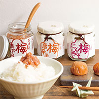 石神邑 梅あぶらシリーズセット 〔梅あぶら80g、梅唐辛子80g、梅にくみそ80g〕 和歌山県 調味料 紀州 石神邑